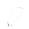 Collar Colgante de Acero Inoxidable con Piedra Moteada Natural Piedra Mapa Colgante Redondo Envejecido Retro Cadena para Clavícula Joyería de Nicho