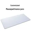Tapete de Mesa para Transferência de Calor Pequeno e Médio, Branco Puro, Borda Espessa com Travamento, Antiderrapante, Resistente a Manchas, Mouse Pad de Cor Sólida para Escritório, Todo Branco