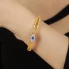Pulsera de Ojo de Diablo exagerada de personalidad europea y americana con incrustaciones de diamantes, diseño femenino, dentada calada, que no se decolora, joyería de pulsera dorada