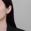 TEMU - Pendientes de circonita granate doble creativos retro con hebilla de media oreja de diamante de moda europea y americana transfronteriza para mujer