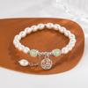 Pulsera de la suerte de perlas de jade Hetian para mujer, dulce, blanca, de lujo ligero, exquisita, perla de imitación, popular, nueva pulsera china