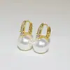 Brincos princesa de zircônia com castanha 12-14mm, brincos de pérola, brincos de luxo de alta qualidade, brincos simples e da moda