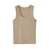 Tirantes Chaleco Cuello en U para Mujer Ropa Exterior de Verano Ropa Interior Anti-rozaduras Bloqueo de Luz Paramilis Youke Hilo de Seda Base de Algodón Top Blanco