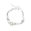 Pulsera Hebilla Jiaoyue Ping an para Mujer, Pulsera Sencilla de Bambú Estilo Chino Nuevo, Pulsera de Doble Capa de Perlas de Imitación Moda y de Alta Gama