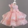 Nueva Falda de Malla con Lentejuelas Esponjosa de Princesa para Niños Vestido para Fiesta de Cumpleaños Cena Actuación Venta al por Mayor Transfronteriza