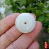 Material exterior de jade al por mayor, colgante de jaspe con hebilla de paz de jade blanco Hetian