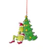 2023 Nuevo Monstruo de Pelo Verde Decoración Navideña Adorno Colgante Dibujo Animado Colgante para Árbol de Navidad Decoración para el Hogar y el Coche de Navidad