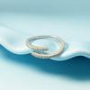 Anillo de dedo índice de hada de diseño simple para mujer, estilo coreano, con microincrustaciones, combina con todo, exquisito anillo ajustable con apertura de circonita.