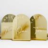 Placa de Mesa Arqueada Painel de Espelho Dourado Acrílico Personalizado Removível para Festa de Casamento Aniversário Aniversário