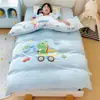 Conjunto de Colcha de Três Peças para Jardim de Infância, Veludo de Leite Espessado, Conjunto de Roupa de Cama de Seis Peças para Bebês que Entram no Jardim de Infância, Roupa de Cama com Forro de Fleece, Estilo Desenho Animado