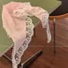 Bufanda Triángulo de Encaje Estilo Francés para Mujer Flor Beige Vintage Pañuelo Decorativo para la Cabeza Diadema Bufanda Pequeña Protector Solar para el Cuello Bufanda Triángulo