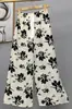 Pantalones de pijama de algodón para mujer, verano, finos, estampados, casuales, de pierna ancha, pueden usar mujeres embarazadas, comercio exterior, pantalones de talla grande