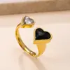 Joyería Transfronteriza Nueva de Acero Inoxidable para Hombres y Mujeres, Anillos Sencillos y de Moda de Circonita Fundida, Anillos Abiertos de Corazón de Amor al por Mayor