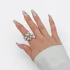 Anillo Abierto Hueco de Perla Retro Europeo y Americano para Mujer, Anillo de Aleación Estilo Ins con Diseño Único, Accesorio de Moda