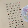 Adesivos de arte para unhas infantis 5D que brilham no escuro com grafite de desenho animado em relevo, à prova d'água 3D, adesivos fofos para unhas DIY para meninas, estilo YG
