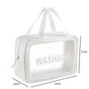 Bolsa de Almacenamiento de Cosméticos Transparente Esmerilada de Gran Capacidad para Viaje, Portátil, de Doble Capa para Seco y Húmedo, Bolsa de Cosméticos de PVC, Bolsa de Aseo