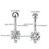 Piercing de Ombligo Amazon Acero Inoxidable 316L con Circonita Estilo Europeo y Americano Anillo de Ombligo Personalizado con Pedrería Joyería para Piercings Corporales