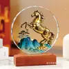 Figura de Caballo de Cristal para el Éxito Inmediato, Caballo del Zodiaco, Decoración Atractora de Riqueza para Sala de Estar, Oficina, Gabinete de Vino, Regalo para Líderes, Regalo para Ceremonia de Inauguración