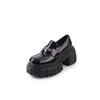Primavera 2025 Nuevos Mocasines de Plataforma de Piel Genuina Zapatos Pequeños de Piel Estilo Británico con Tacón Grueso Zapatos sin Cordones de Tacón Súper Alto