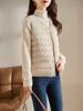 Chaleco de plumón ligero de estilo occidental, sencillo, de otoño e invierno de 2024, para mujer, con cuello redondo corto y sin mangas