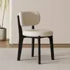 Silla de comedor de madera maciza, simple y moderna, popular silla de restaurante en línea con respaldo, para uso en el hogar, silla de comedor vintage de color crema minimalista de lujo ligero