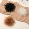 Puro deseo por el viento alto sentido borla de pelo de avestruz flor de malla flor de red DIY horquilla hecha a mano accesorios para el cabello accesorios para la ropa al por mayor