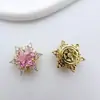 Cuentas Espaciadoras de Zirconia con Forma de Copo de Nieve Color Duradero Chapadas en Oro Cuentas Espaciadoras de Múltiples Agujeros Cuentas Espaciadoras de Hexagrama Accesorios para Joyería de Collares y Pulseras DIY