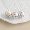 Cuentas Acrílicas Redondas Impresas de 16 mm Europeas y Americanas Transfronterizas Pulsera para Bebé Accesorios de Joyería Llavero Cuentas Sueltas
