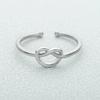 [Xingfan] Anillo de dedo índice con forma de corazón tejido a mano estilo celebridad de internet diseño de nicho femenino anillo de cola de nudo concéntrico lujo ligero Avanzado