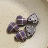 Bonitos Botones de Tela Estilo Retro a Cuadros en Forma de Corazón Accesorios DIY Accesorios para el Cabello Botones para Sombrero Abrigo Accesorios