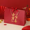 Bolsa Tote com Caixa de Doces para Presente de Casamento de Recém-Casados, Suprimentos de Casamento, Caixa de Presente, Bolsa Tote Festiva Estilo Chinês, Bolsa Tote Minha Família Tem Boas Notícias