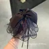 Seleção Premium: Presilha de Garra Semi-Transparente com Pérolas e Strass para o Dia a Dia e Encontros, Acessório de Cabelo Meio Preso Retrô Francês