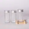 Botella Redonda de Vidrio Transparente de 120 ml para Cocina Casera con Tapa de Bambú Almacenamiento de Sal Pimienta Polvo Juego de Botellas Vacías Venta al por Mayor