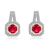 Estilo Coreano Más Vendido Cuadrados Estrellas Mismo Estilo Moda Micro-incrustación Quilate Diamante Grande Aretes Diamante Cuadrado Aretes para Mujer Aretes