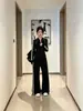 Conjunto deportivo casual para mujer, nueva colección otoño/invierno 2024, moderno y rejuvenecedor, efecto adelgazante, sudadera con cremallera y pantalones de pierna ancha, conjunto de dos piezas