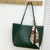 Bolso de Mano de Verano Suave de Piel de Vaca Tejido a Mano Cuero Genuino Bolso para Mujer Cesta de Verduras Hombro Bandolera Bolso de Compras Bolso para Madre