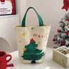 Bolsa de regalo de lona para Navidad, bolsa de mano para almacenamiento de regalos, bolsa de regalo para Nochebuena, bolso de mano para empaque de dulces y manzanas