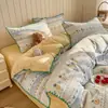 Juego de Ropa de Cama de Cuatro Piezas para Primavera/Verano 2026: Funda de Edredón con Borde de Concha de Hilo de Bouclé Clase A, Sábana Plana y Sábana Ajustable