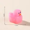 Paisaje en miniatura transfronterizo, rejilla de píxeles que brilla en la oscuridad, figuritas de patitos amarillos, lindos accesorios decorativos DIY, mini adornos