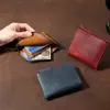 Porta-moedas de Couro Genuíno Mini Bolsa, Estilo Transfronteiriço Carteira de Moedas de Couro Cavalo Louco, Porta-Cartão de Crédito Unissex