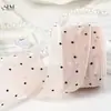 Fita de Gaze com Pontos Aveludados Estilo Coreano Acessórios para Roupas DIY Acessórios de Cabelo Feitos à Mão Fita de Gaze com Bolinhas e Laço Material