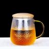 Taza de Té de Vidrio de Borosilicato Alto Resistente al Calor Taza para Ceremonia del Té Taza de Té Taza con Filtro para Separación de Té y Agua Taza de Oficina Vaso para Beber Vela
