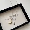 Collar Colgante Moneda de Luna Chapado en Oro Real Lele Jewelry, Estilo Minimalista Único, Cadena para Clavícula Versátil, Nicho de Alta Gama