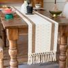 Bandera de Mesa Transfronteriza Costura Borla Estilo Americano Estilo Simple Lujo Ligero Alta Gama Decoración de Mesa para Vacaciones Mantel Largo Algodón y Lino