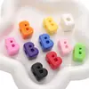 Cuentas Acrílicas de un Solo Color con Agujero Grande de Números y Letras para Cadenas de Teléfono Hechas a Mano, Decoraciones de Bolsas y Materiales para Colgantes