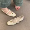 Tendência da Moda Coreana 2026 Sapatos Quadrados que Aumentam a Altura para Mulheres, Sapatos Mary Jane com Fivela de Camélia Estilo Chanel