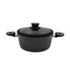 Olla de sopa profunda de doble fondo, gelatina de piel de burro hervida, sartén antiadherente sin recubrimiento, olla de cocina, estilo japonés, aluminio para el hogar, doble asa, olla de sopa de piedra maifan