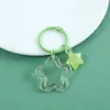 Estrella de Cinco Puntas Transparente Hueca de Colores con Anillo de Tarjeta de Estrella de Gelatina Llavero Anillo Accesorios para Bolsos Colgante Venta al por Mayor