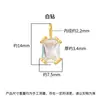 Prata de Lei S925 Zircônio Colorido Geométrico Quadrado DIY Material para Pulseira de Pérolas Acessórios de Joalheria Acessórios Colar Pingente