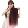 Peluca de fibra química de cinco piezas de cabello liso de una pieza con decoloración y teñido de color, extensión de cabello real, cabello largo y liso, venta al por mayor, cubre cabello blanco